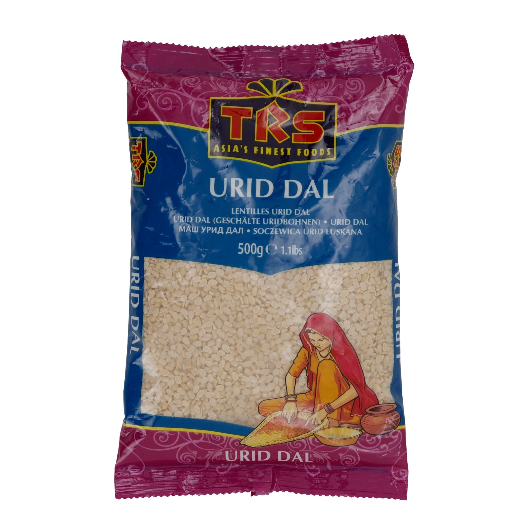 Linsen TRS Urid Dal | schwarzgraue Linsen | Hülsenfrüchte | 500 g TRS